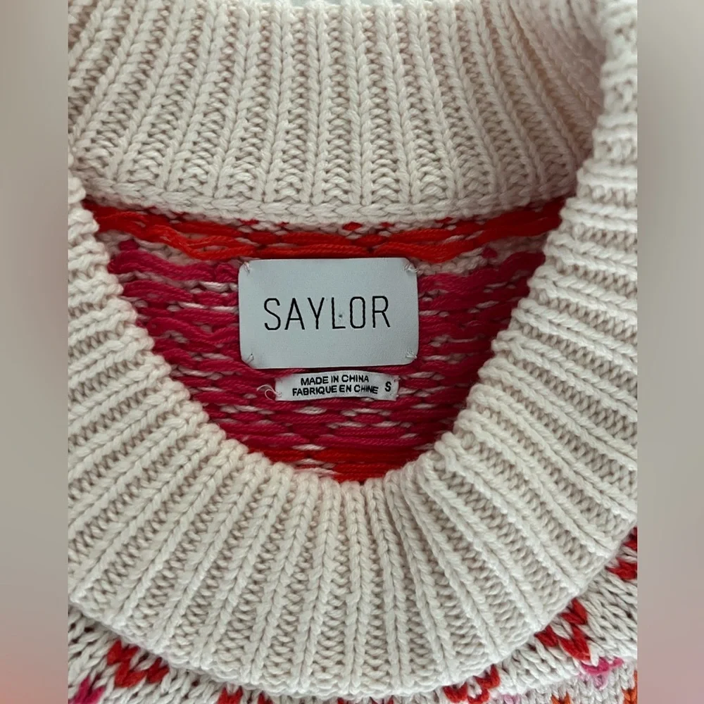 SAYLOR rainbow fairisle sweater size small. - Picture 3 of 3